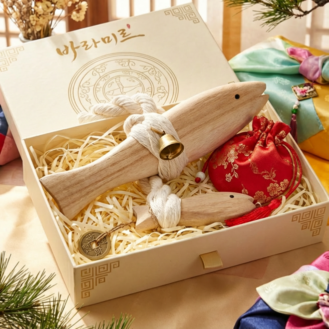 바라미르 수제 액막이 명태 집들이 개업 선물 세트, 레드