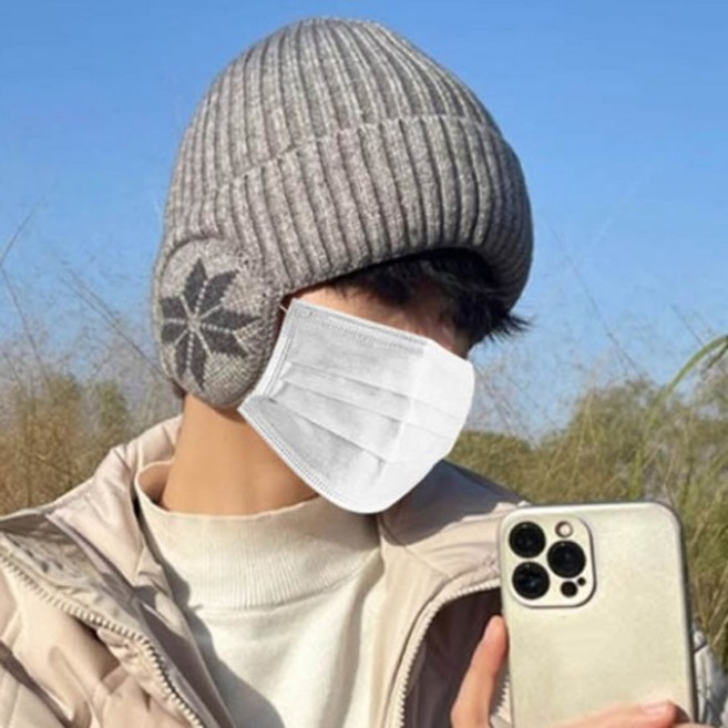 남성 도톰한 짜임 니트 귀달이 모자 1P 겨울 방한 남성군밤모자 꽈배기남성모자