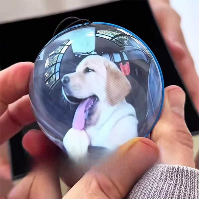 소울메모리볼 수정구슬 비디오볼 크리스탈공 크리스탈볼 추억 가족 반려동물 반려견 반려묘 동영상재생, 1개, 28. 7CM 지름 블랙 업그레이드 (WIFI 앱 영상