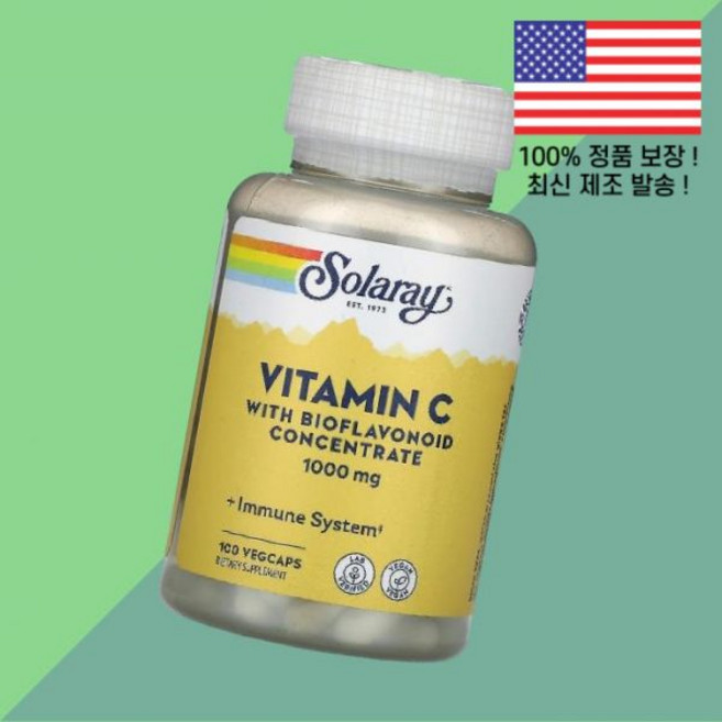 솔라레이 바이오플라보노이드 농축물 비타민C 비타민씨 비타민시 1000mg 100 식물성 베지캡슐 Solaray Vitamin C Bioflavonoid Concentrate V