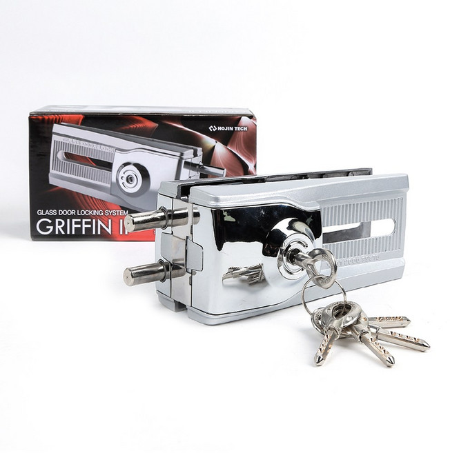 그리핀2 강화도어 잠금장치 보조키 유리문 열쇠 외문용, 1개