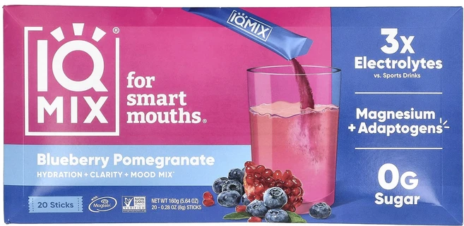 효과가 좋은 IQBAR IQMIX® 수분 공급 + 투명성 + 기분 전환 믹스 블루베리 석류 맛 20개입 각 8g(0.28oz) 최저가격, IQBARIQMIX수분공급투명성기분전환믹스블루베리석류맛, 160g - 쿠팡