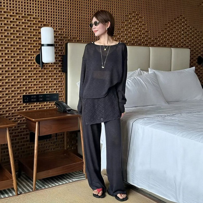 치마 일체형 팬츠 블라우스 세트