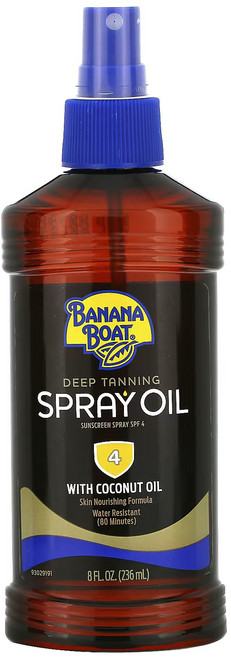 바나나보트 딥 태닝 오일 스프레이 선스크린 SPF4, 1개, 236ml