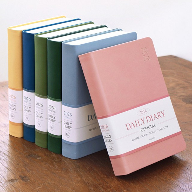 [인디고] 2026 오피셜 B6 데일리 다이어리(날짜형 32절 일간), 피콕블루, 피콕블루