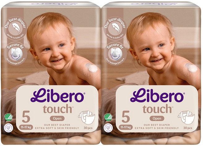 리베로 기저귀 터치 밴드형 5단계 30매 2팩, 60매