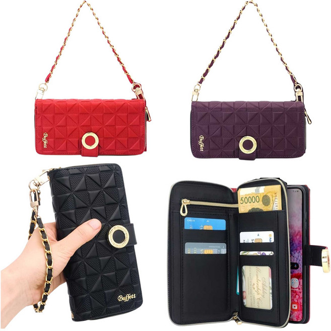 갤럭시S26울트라 SM-S948N 안전한 지퍼잠금 손목 스트랩 (버테이지-젠트) 카드 지폐 동전 수납 지갑 다이어리형 휴대폰 케이스