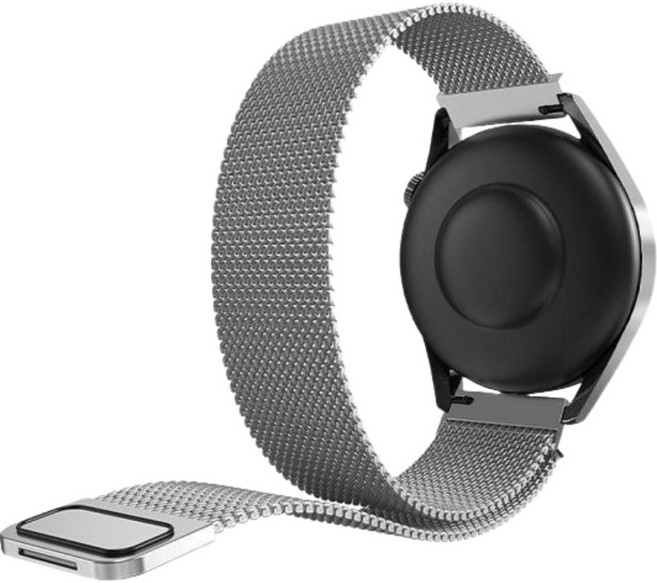 22mm米蘭尼斯磁吸不鏽鋼錶帶 適用三星Watch6/GTS5/Y22/P60, 銀色