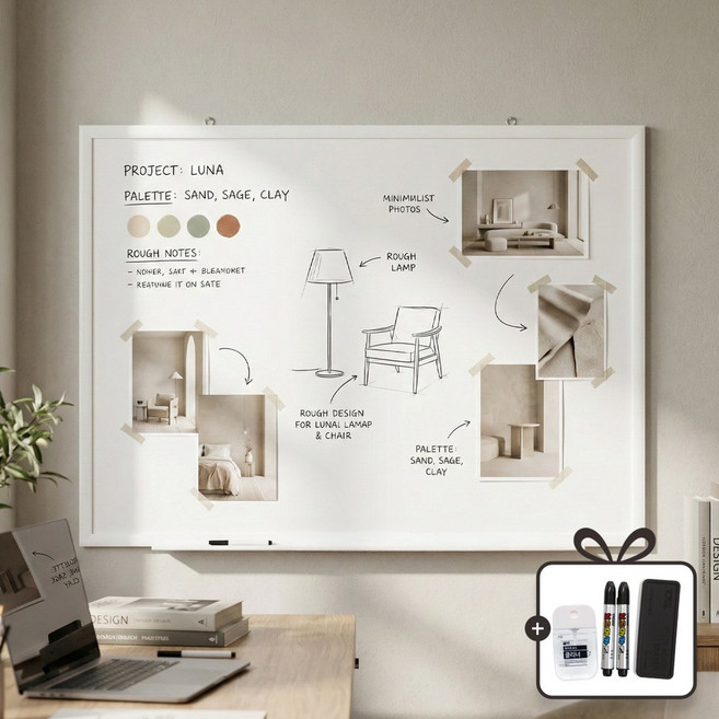 토탈하얀칠판 일반 화이트보드 (화이트우드), 화이트우드