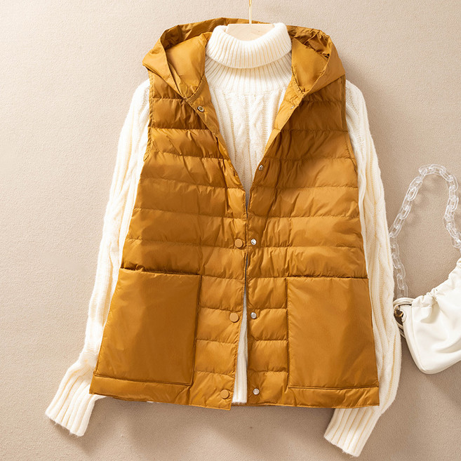 여성용 뉴 가을 겨울 두꺼운 면 후드 다운 패션 패딩 조끼 2호 YD 뉴타임즈 R810R467