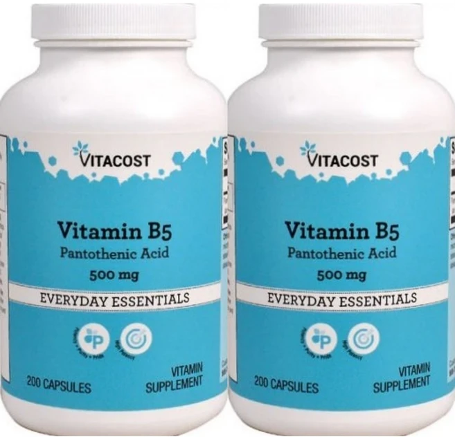 비타코스트 비타민 B5 판토텐산 500mg, 2팩, 200정 - 쿠팡