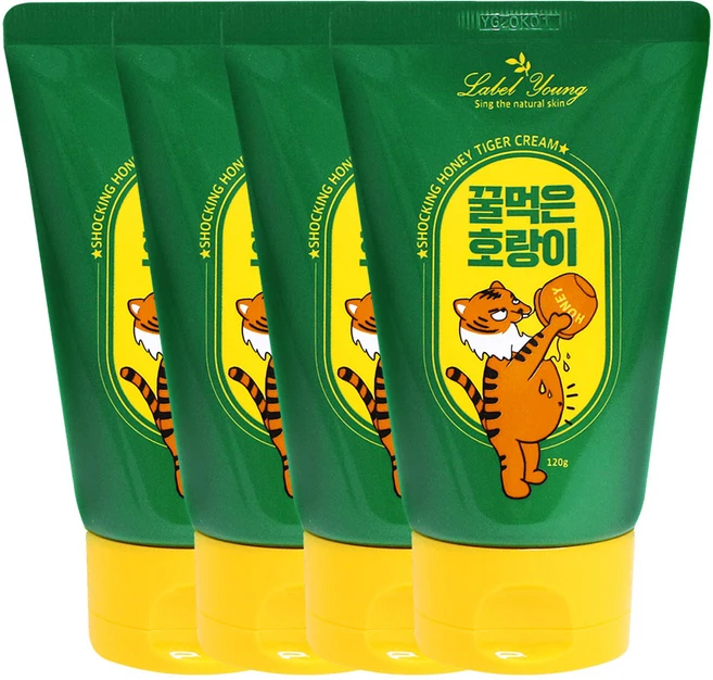 [묶음할인 3+2] 꿀먹은호랑이 속건조NO 보습영양수분 별스타그램 셀럽 추천템, 120g, 5개 - 쿠팡