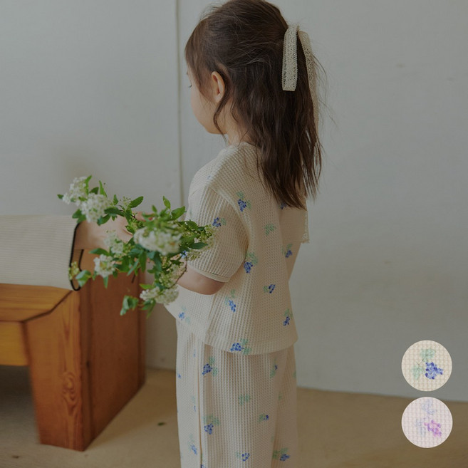 [해피버스]그레이프셋업 아동상하세트