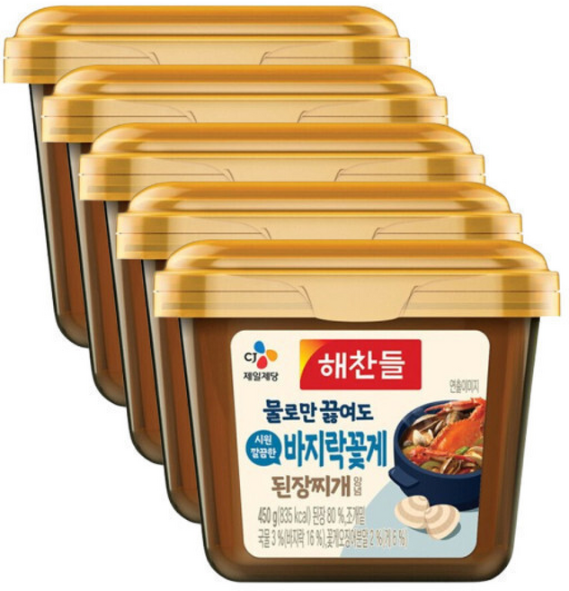 해찬들 물로만 끓여도 시원깔끔한 바지락꽃게 된장찌개 양념, 450g