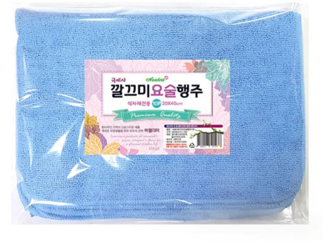 아젤리아 아젤리아 깔끄미 극세사 행주 30x40cm 10매입, 블루, 1세트