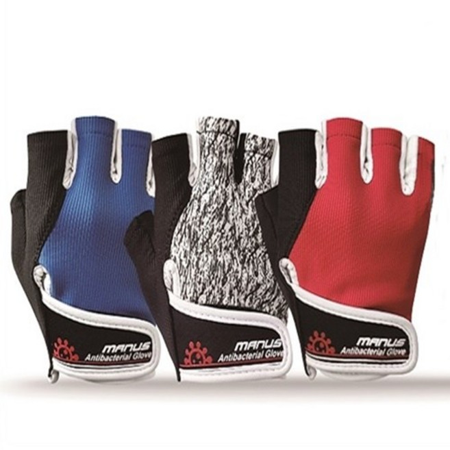 [마누스 ] 항균 아동 주니어용 반장갑/스포츠장갑/자전거장갑, 레드, 1개