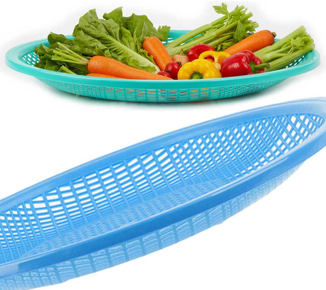 플라스틱 원형 김장 채반 야채 물빠짐 소쿠리 바구니 파스텔 5호, 1개, 색상랜덤