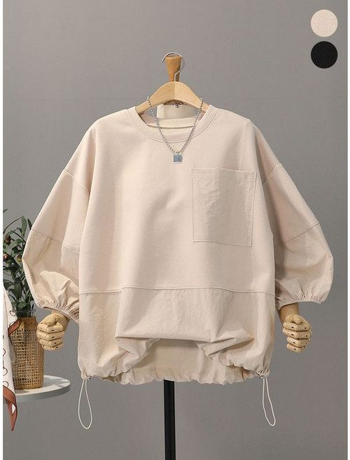 모노시크 페르에 빅 포켓 바스락 벌룬 7부 티셔츠 MNTG626