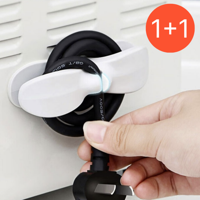 돌돌마는 코드선정리 1+1 전선감기 선걸이 콘센트줄정리 전기줄, 화이트, 2개