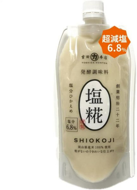 조미료 요시다 본전 소금 발효 고지 슈퍼 저염 6.8% 무알코올 과립 없음 페이스트 300g 첨가물, 1개