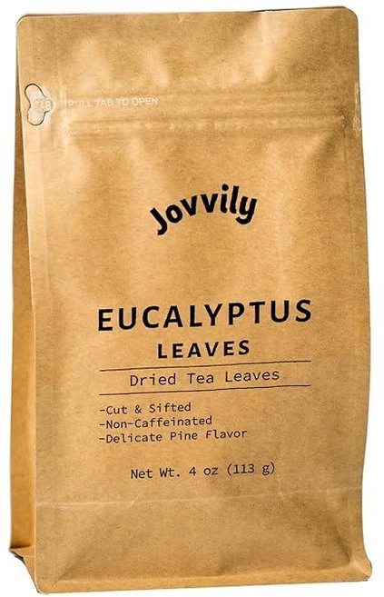 Jovvily 유칼립투스 잎 - 113.4g(4온스) - 건조 - 절단 및 체로 치기 - 허브티, 말린 유칼립투스 잎, 4 Ounce, 1개, 1개 - 쿠팡