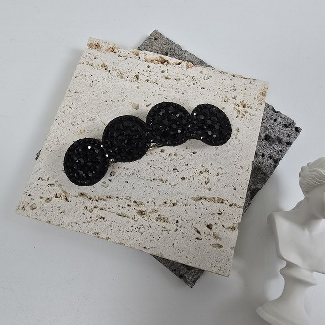 큐빅안빠지는 가벼운 옆머리 앞머리 7cm 보석 머리핀 자동핀