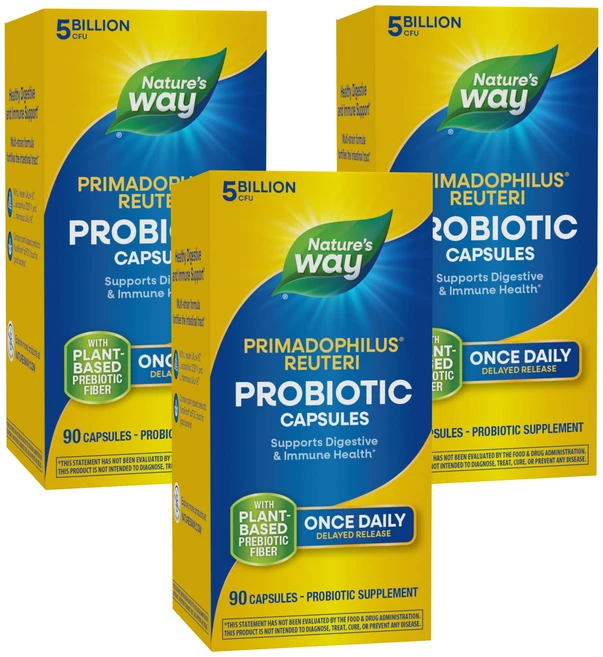 네이쳐스웨이 프리마도필러스 루테리 유산균 50억 베지테리안 캡슐, 3개, 90정 - 쿠팡