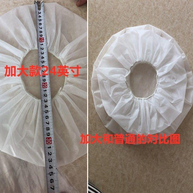 一次性帽子 一次性帽子無紡布圓帽特厚款防塵頭套美容院車間食品帽廚師蘑菇帽, 加大加厚白100個約920克 偏大, 1個