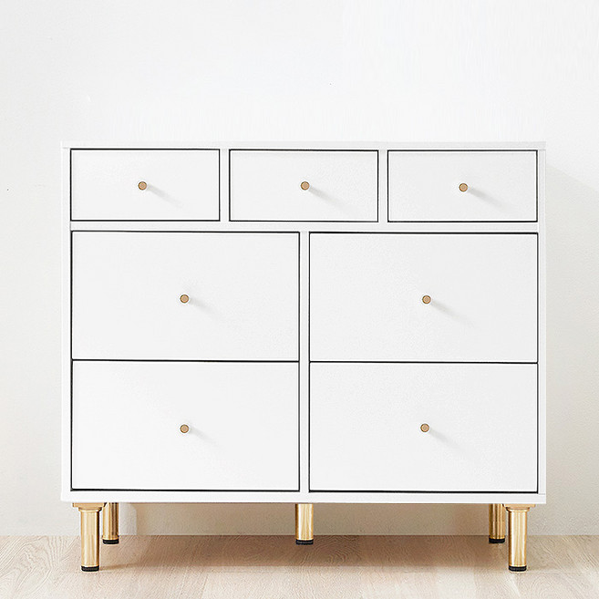 [특가] 방문설치 파로마 홈즈 900 3단 7칸 화이트 서랍장 HPN031-1, 화이트(골드손잡이)