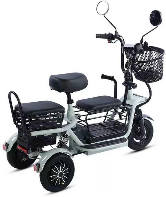 전기 접이식 성인용 3륜 장보기 자전거 48V 블랙 / 8A / 20-30km, 48V 화이트 / 8A / 20-30km, 1개