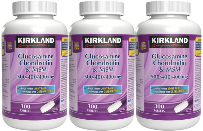 캐나다직구 커클랜드 글루코사민 콘드로이친 MSM Kirkland Signature Glucosamine Chondroitin & MSM, 3개, 300정