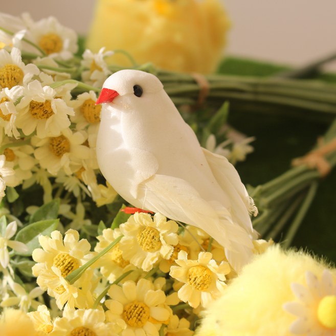 왓위셀 미니 흰 비둘기 4P새 장식 인형, 화이트