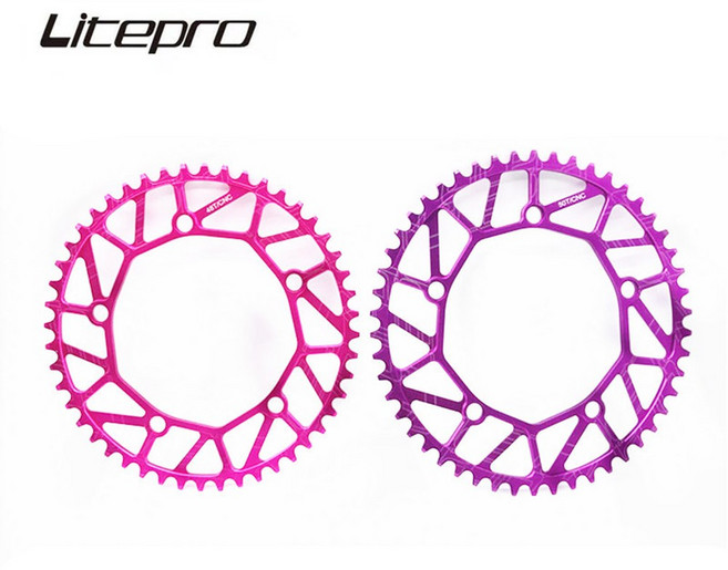 LITE MTB 할로우 접이식 스프로킷 싱글 크랭크셋 체인링 50T 디스크 자전거용 52T 체인휠 46T 48T, 52T bla, 1개