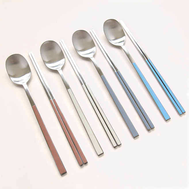 국내산 블루테이블 세라믹컬러 프리미엄 4인수저세트, 모카+크림+그레이+스카이블루, 4인수저세트(모카,크림,그레이,스카이블루), 1개