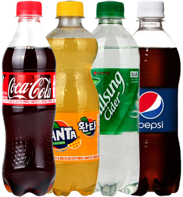 코카콜라/환타파인/칠성사이다/펩시콜라 500ml 각6페트씩 총24페트(업소용), 24개