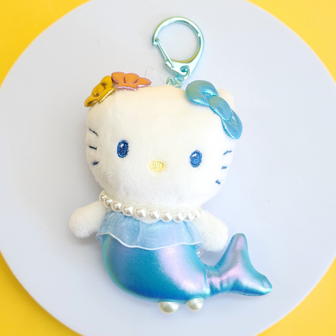 BSC 산리오 인어 인형 키링 가방고리 여성가방키링 키링인형 가방키링 자동차키링, 1개, 1. 헬로키티 인어 키링, 10cm