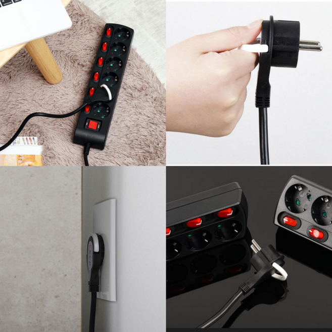 납작콘센트 납작 납작한 얇은 플러그 멀티탭 콘센트 대용량 고용량 6구, 3m, 1개