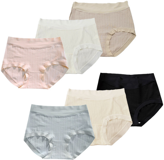 cikicoco 고탄력 면 스판 여성 팬티 6종 세트