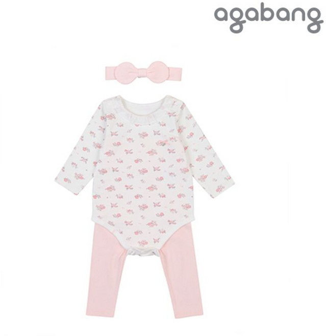 아가방 로렌바디수트세트 헤어밴드 PINK 01Q51755458