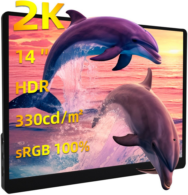 ZSUS 휴대용 모니터 게이밍모니터 2K 14 inch IPS QHD, 14A-2K, 35.56cm