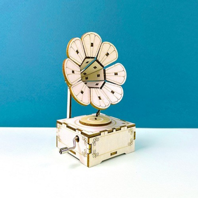 조립 미니 우드오르골 만들기 - 축음기/방학 집콕놀이 선물 취미