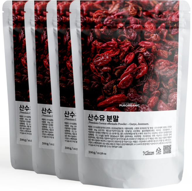 푸로가닉 구례 산수유 분말, 4개, 300g