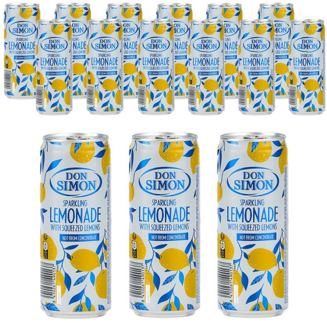 돈시몬 착즙 스파클링 레몬 에이드 탄산음료수 15개(330mlx15개) 착즙주스+탄산수, 330ml, 15개