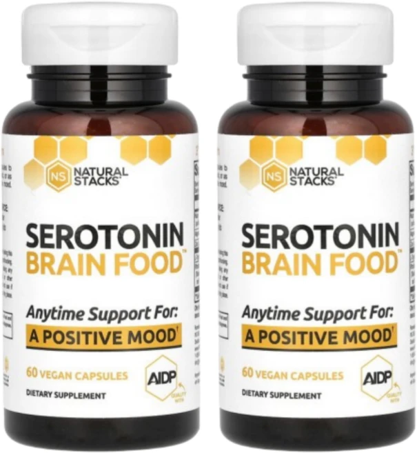 Natural Stacks 세로토닌 브레인 푸드 Serotonin Brain Food, 60정, 2개 - 쿠팡