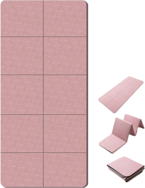 접이식 요가 매트 두꺼운 183x80x8 넓은 스트레칭 낮잠 점심 간편 헬스 휴대용 소음방지 매트, 1개, 핑크