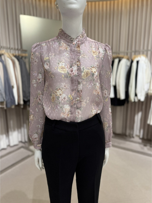 로엠 하이넥 플라워 블라우스 (2colors) RMBLC49R14