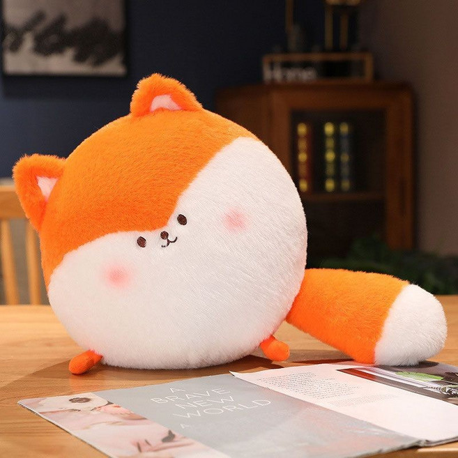 可愛圓滾滾動物毛絨玩具, 狐狸-圓滾滾,26cm(0.45kg)