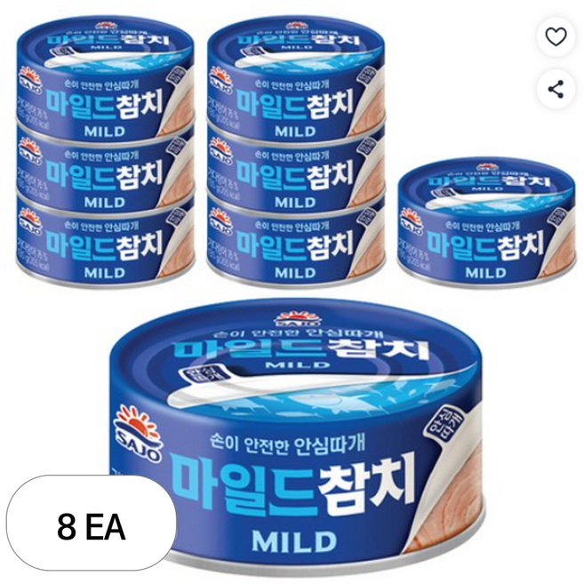 사조참치 마일드, 135g, 8개