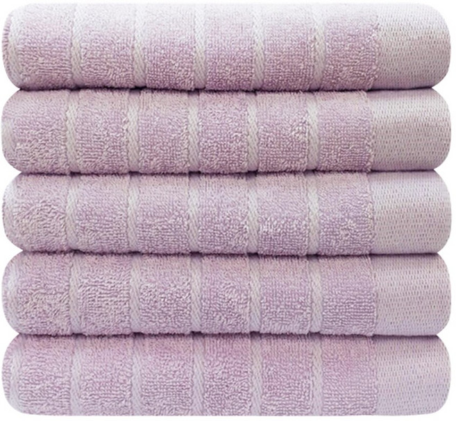 데일리수건 30수 스트라이프 105g, 라일락퍼플, 5개