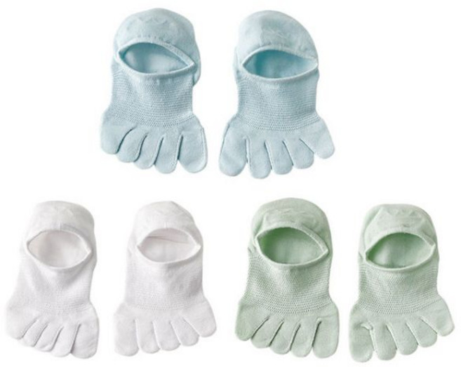 발가락양말 1+1 필라테스 요가 등산 스포츠 여성용 통기성 투명 코튼 보트 양말 초박형 탄성 실리콘 미끄럼 방지 삭스 칼세틴 3 켤레 발가락 양말 패션